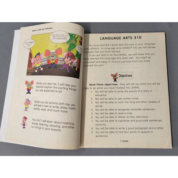 Life Pac Language Arts Workbook Paperback Grade 3 Unit 10 2006 Alpha Omega - Picture 3 of 16